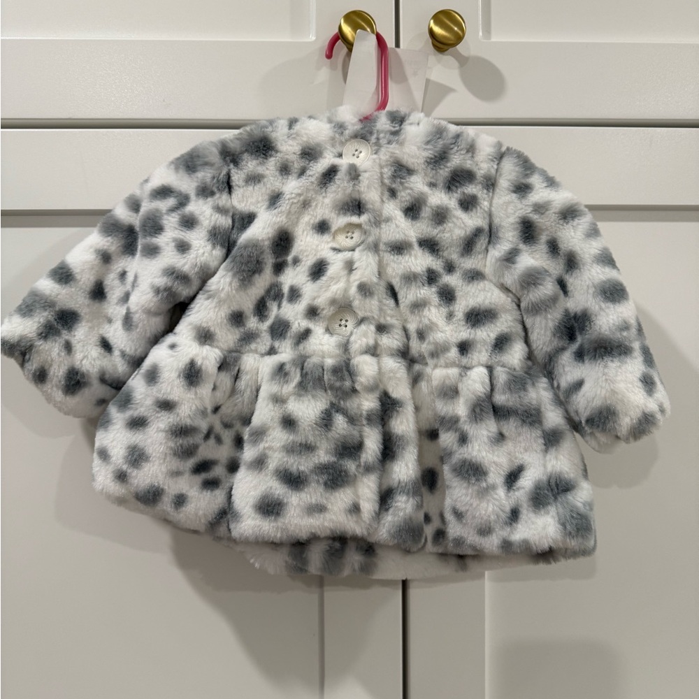 First Impressions Kids Faux Fur Spotted Coat